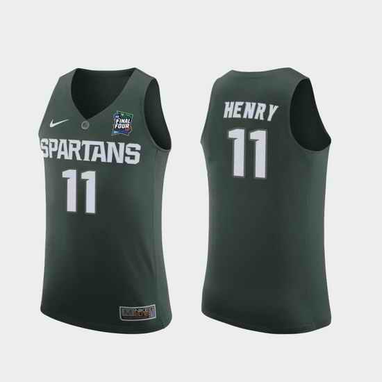 Men Michigan State Spartans Aaron Henry Green 2019 Final Four Replica Jersey
